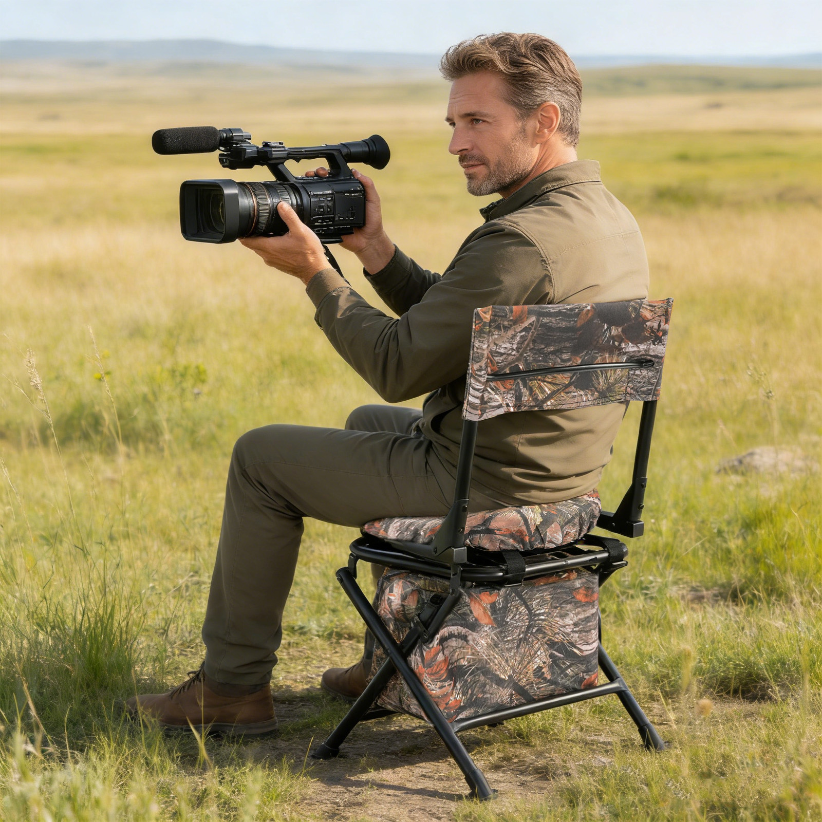 Outdoor Hunting And Fishing - Swivel Hunting Chair Outdoor Camping Chair