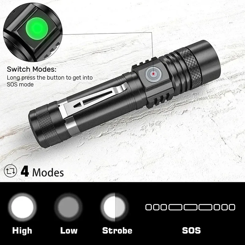 Rechargeable T6 Handheld Flash - Outdoor Hunting Bike recensie en prijs