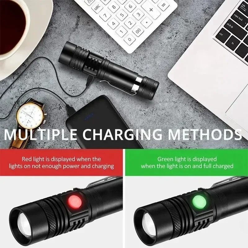 Rechargeable T6 Handheld Flash - Outdoor Hunting Bike recensie en prijs